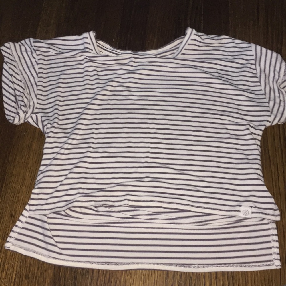 striped crop shirt